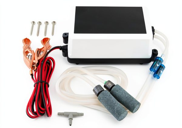 Marine Metal Aquarium Air Pump Automatic Battery Powered-0