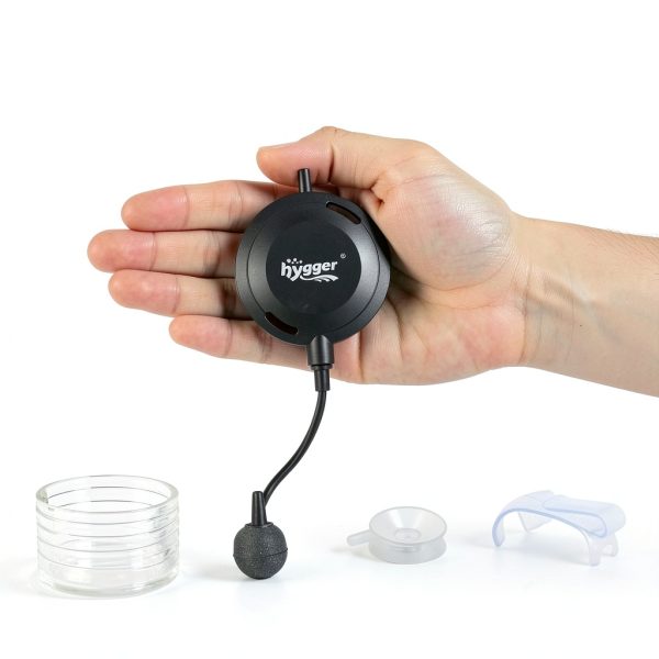 Hygger Aquarium Air Pump Quiet 25L H Plastic Black HG237-2
