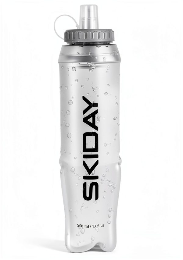 SKIDAY Collapsible Water Bottle BPA Free 500ml Running Flask-0