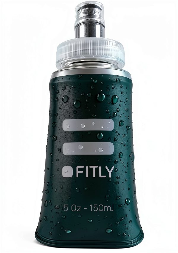 FITLY Collapsible Running Soft Flask Petrol Blue Hydration-0