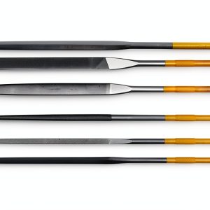 Grobet USA 18cm INOX Set of 6 Assorted Cut Files Stainless Steel Round-0