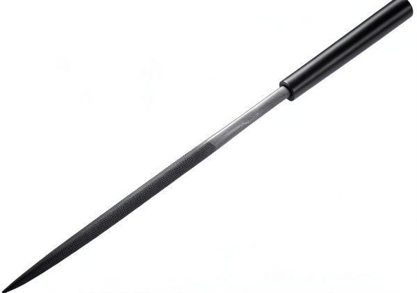 Second Cut Steel Triangular Needle File with Plastic Handle 4mm x-0