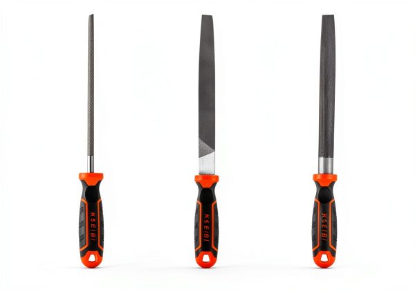 Metal File Set KSEIBI 311485 8-Inch Steel with Soft-Grip Handles-4