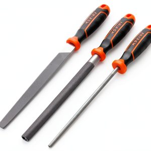 Metal File Set KSEIBI 311485 8-Inch Steel with Soft-Grip Handles-0