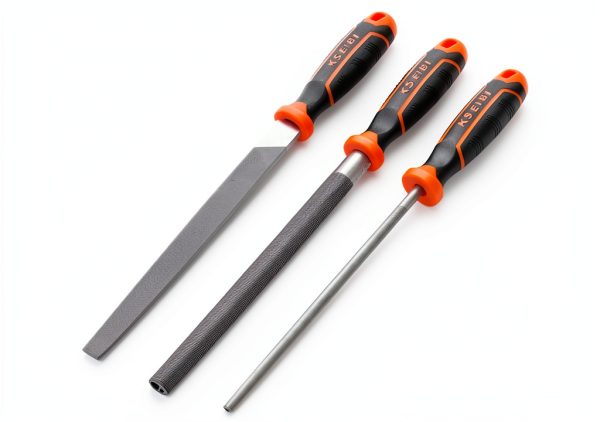 Metal File Set KSEIBI 311485 8-Inch Steel with Soft-Grip Handles-0