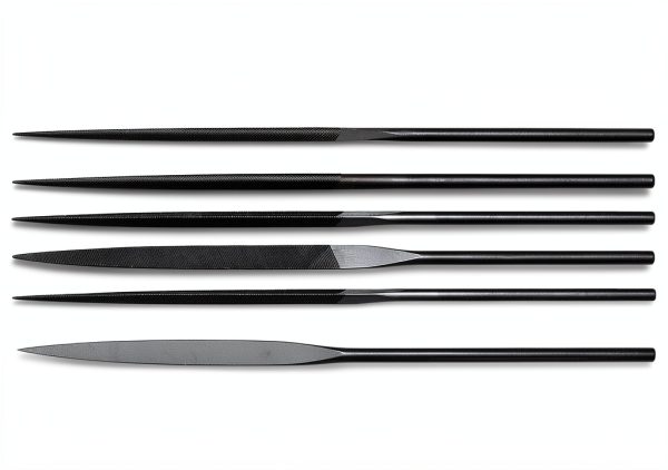 Swiss Pattern File Grobet 6-1/4 inch Needle File Set of 6 Grey Steel-0